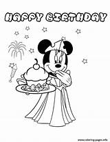Minnie Mouse Coloring Birthday Pages Mickey Cupcake Happy Printable Princess Baking Disney Party Print Color Coloring4free Cake Getcolorings Kids sketch template