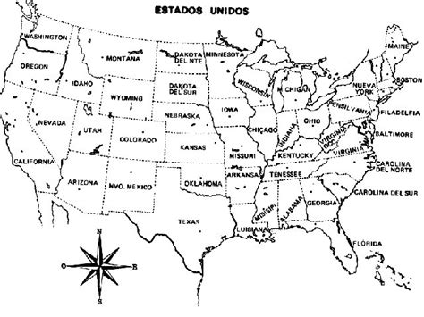 mapa de estados unidos con nombres imagui
