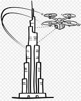 Burj Khalifa Drawing Coloring Clipart Easy Aerial Photography Surveys Mapping Operator Drone Pinclipart Line Template sketch template