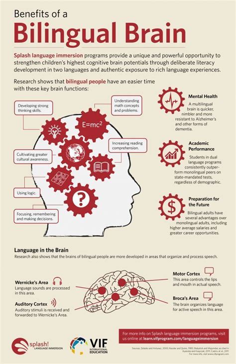 benefits of a bilingual brain infographic e learning infographics