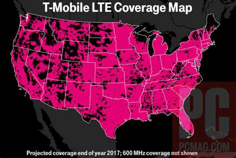 T Mobile Shares New End Of Year 2017 Coverage Map With 600mhz Lte Tmonews