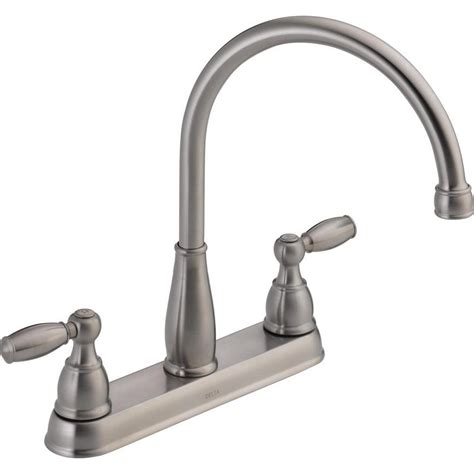 delta foundations  handle standard kitchen faucet  stainless lf ss  home depot