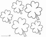 Leaf Coloring Clover Four Pages Flowers Printable Lucky Kids sketch template