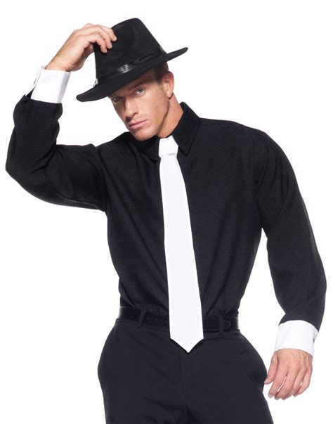 gangster mens adult plane black mobster halloween costume shirt xxl