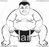Sumo Clipart Wrestler Crouching Illustration Royalty Vector Lal Perera Regarding Notes Clipartof sketch template