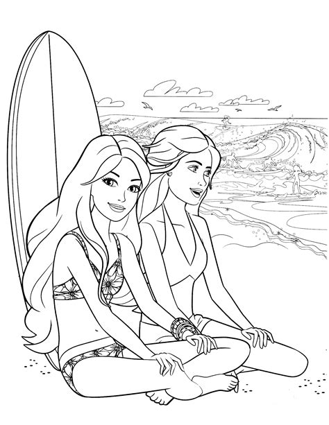 coloring pages  girls barbie home family style  art ideas