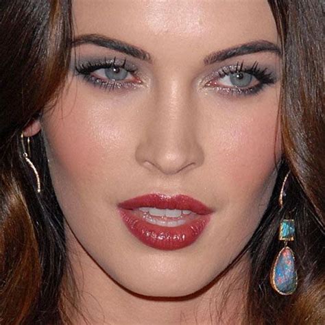 Megan Fox Red Glossy Lips Hair And Make Up Pinterest