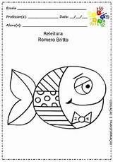 Romero Britto Colorir Peixe Gato Brito Releitura Desenhos Educação sketch template