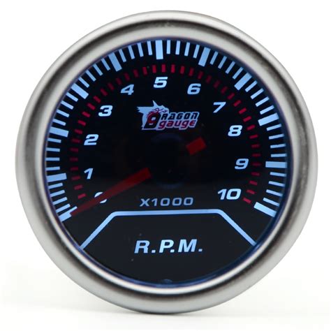 mm universal tachometer rpm car gauge meter auto white led   rpm    cylinders