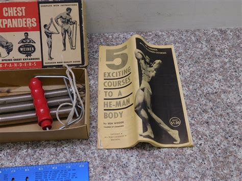 vintage weider canadiana big  chest expanders exercise tool