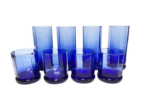 blue drinking glasses
