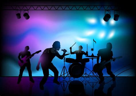 rock band performance stock vector image  band backlit
