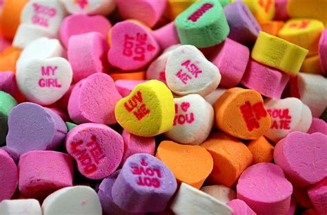 candy hearts   words  love  written