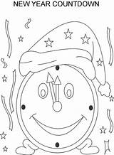 Coloring Year Clock Pages Printable Print Size Happy sketch template