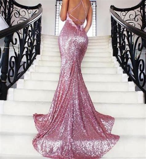 dress pink tight fitted prom sparkly dress prom dress