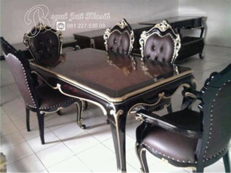 set meja makan royal klasik black mayra meja makan klasik kursi makan