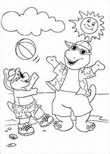 Coloring Pages Barney Book Friends sketch template