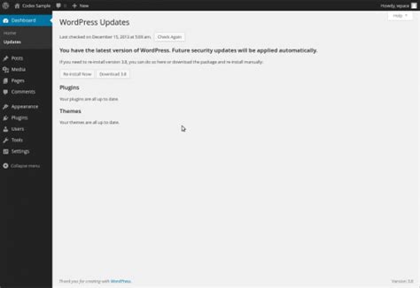 Dashboard Updates Screen Â« WordPress Codex