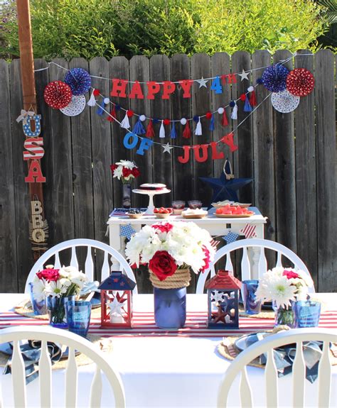 july backyard bbq party party design styling  decoration