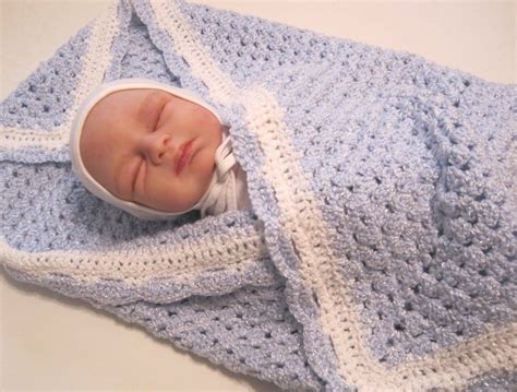 crochet baby blanket newborn baby boy blue sparkle baby etsy