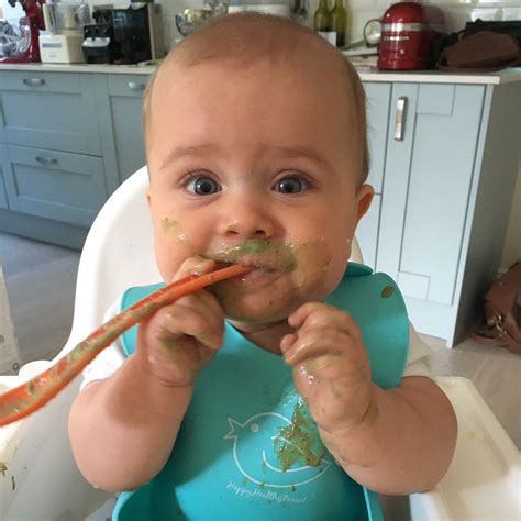 started  solid food baby led weaning spoon feeding nino thelittleloaf