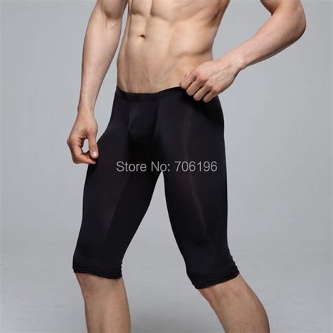 manview mens sexy sheer see pouch underwear half pants underpants m l