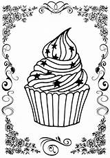 Cupcake Visually Impaired sketch template