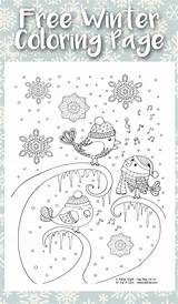 Coloring Winter Adults Birds Singing Color Printable Sharpen Pens Markers Ready Let So sketch template
