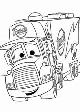 Mack Truck Mcqueen Bliksem Aanhangwagen Rijdt Páginas Getcolorings Pixar sketch template