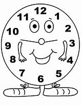 Clock Coloring Printable Pages Kids sketch template