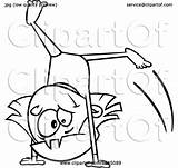 Cartwheel Illustration Gymnast Doing Girl Toonaday Clipart Lineart Royalty Drawing Vector Paintingvalley 2021 sketch template