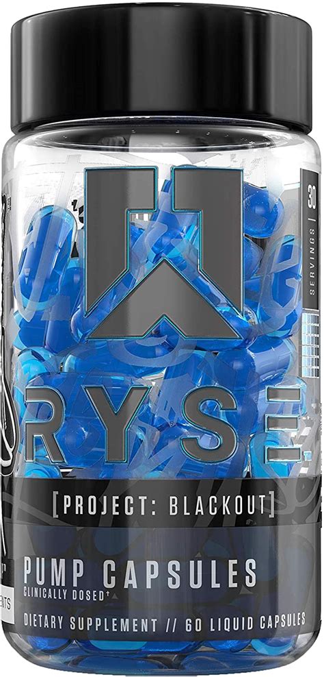 ryse up supplements project blackout pump capsules 60 liquid capsules