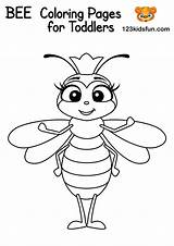 Bee Coloring Kids Pages Queen Bees Worksheets Preschool Fun Game Printables 123kidsfun Visit sketch template