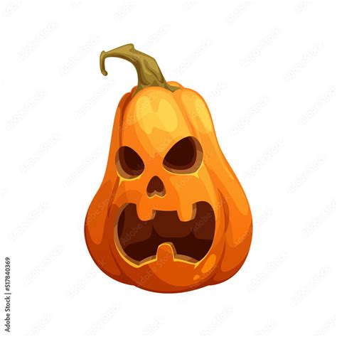 halloween jack or lantern pumpkin character with face vector cartoon
