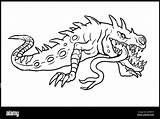 Mutant Crocodile Template sketch template