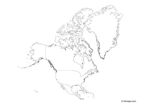 americas blank map