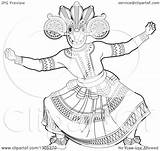 Dancer Sinhala Traditional Devil Mask Clipart Horned Illustration Vector Royalty Lal Perera sketch template