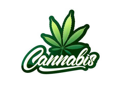 cannabis  lettering style  leaf  gradient logo vector