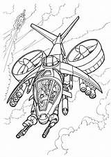 Helicopter Coloring Military Pages Futuristic Boys sketch template