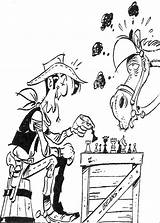 Lucky Luke Coloring Pages Coloriage Coloringpages1001 Chess Playing Info Book Index sketch template