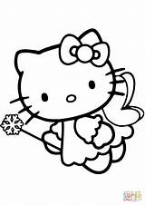 Coloring Pages Kitty Hello Fairy Color Printable Drawing Print Cartoons sketch template