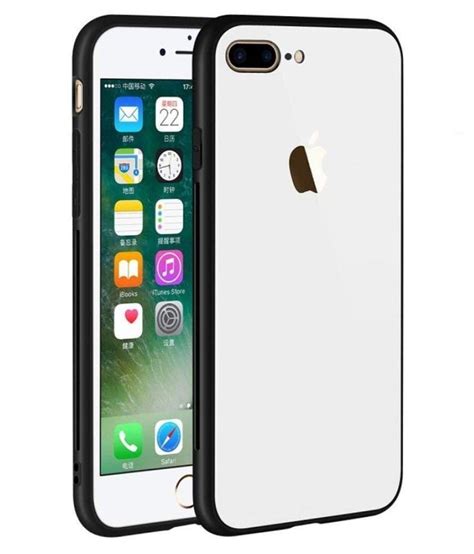 apple iphone   glass cover maggzoo white tpu bumper  case plain  covers