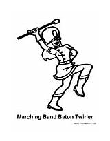 Marching Band Baton Coloring Pages Colormegood Marchingband Music sketch template