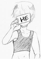 Transgender Anime Tumblr Drawing Trans Ftm Dysphoria Getdrawings Man Gender Coming sketch template