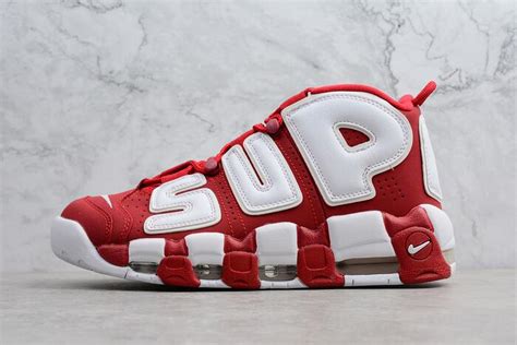 supreme  nike air  uptempo red white mens shoes