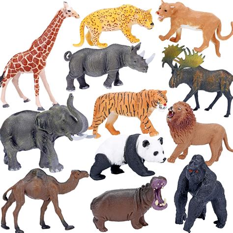 amazoncom bolzra safari animals figures toys realistic jumbo wild zoo animals figurines