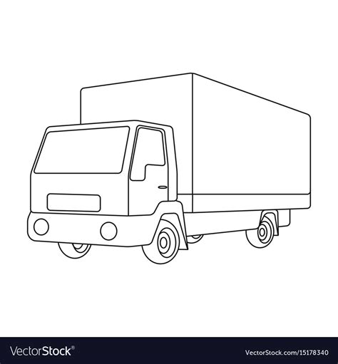 truck  awningcar single icon  outline style vector image
