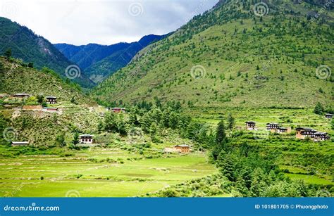 mountain scenery  thimphu bhutan stock image image  country