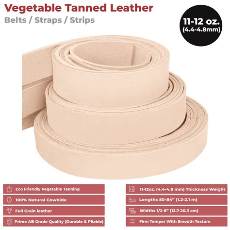 Thick Leather Strip Vegetable Tan Import Cowhide 11 12 Oz 4mm 4 8mm