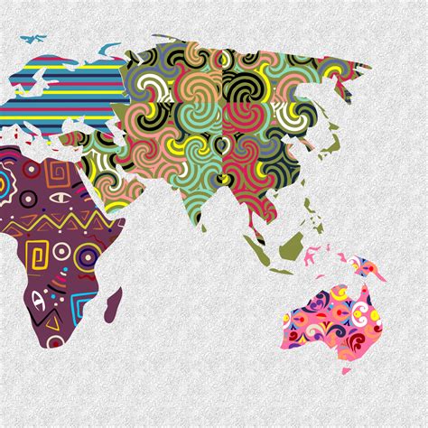 world map poster global map wall abstract colourful geometric design
